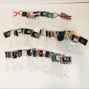 USA state flags mini vintage with stands